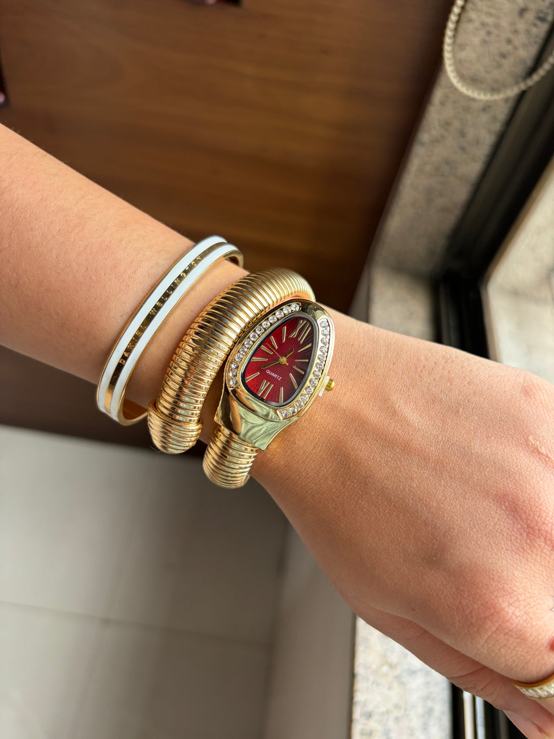 Golden Red Dial Snack Watch