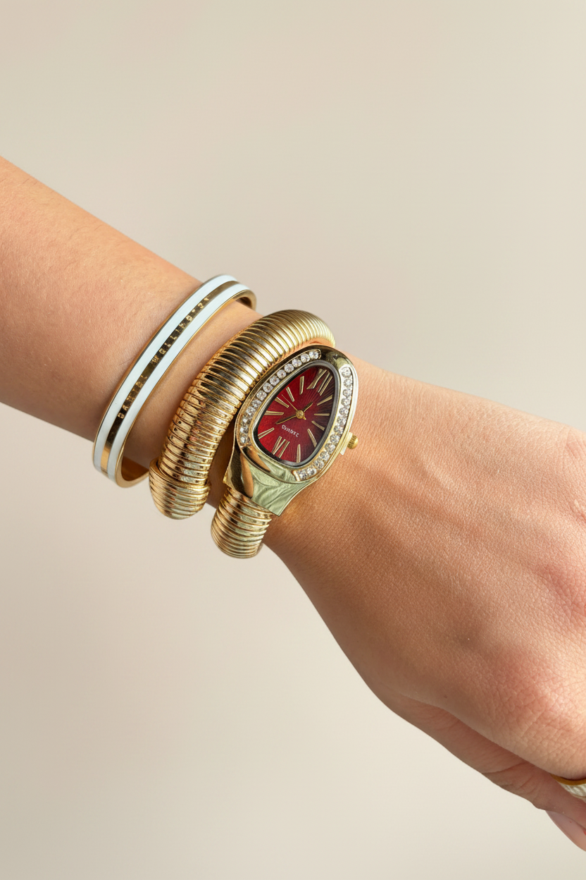 Golden Red Dial Snack Watch