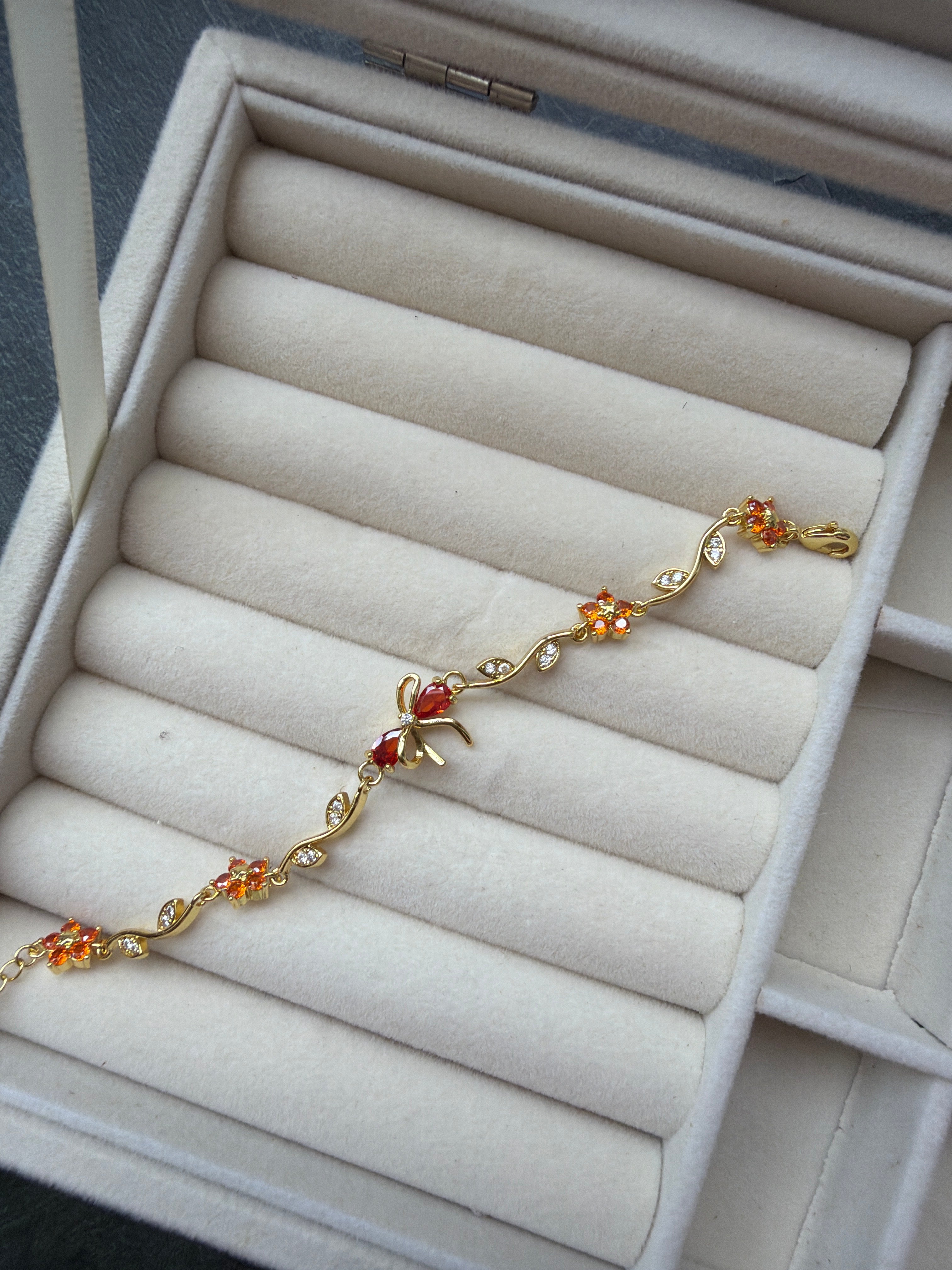 Orange Bow Bracelet