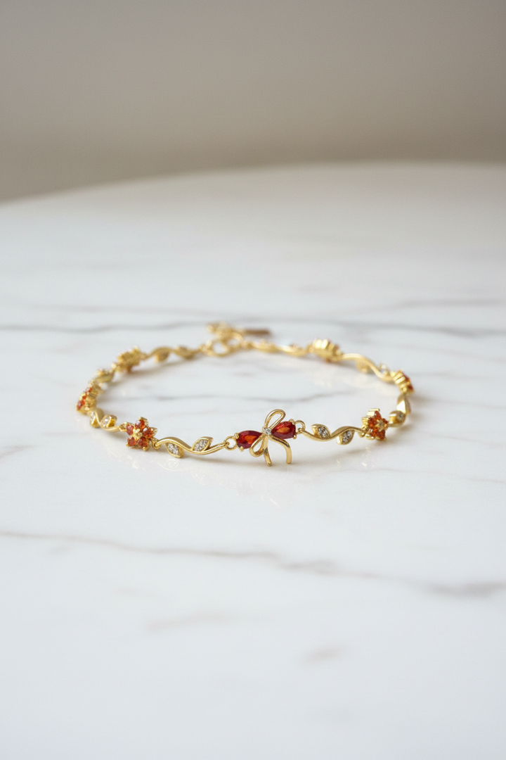 Orange Bow Bracelet