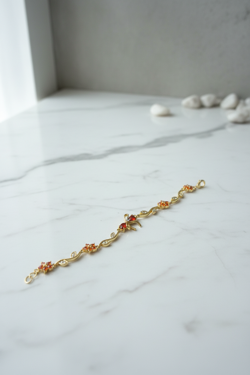 Orange Bow Bracelet