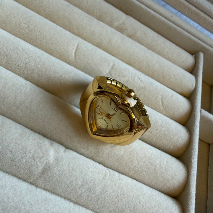 Heart of Gold Ring Watch