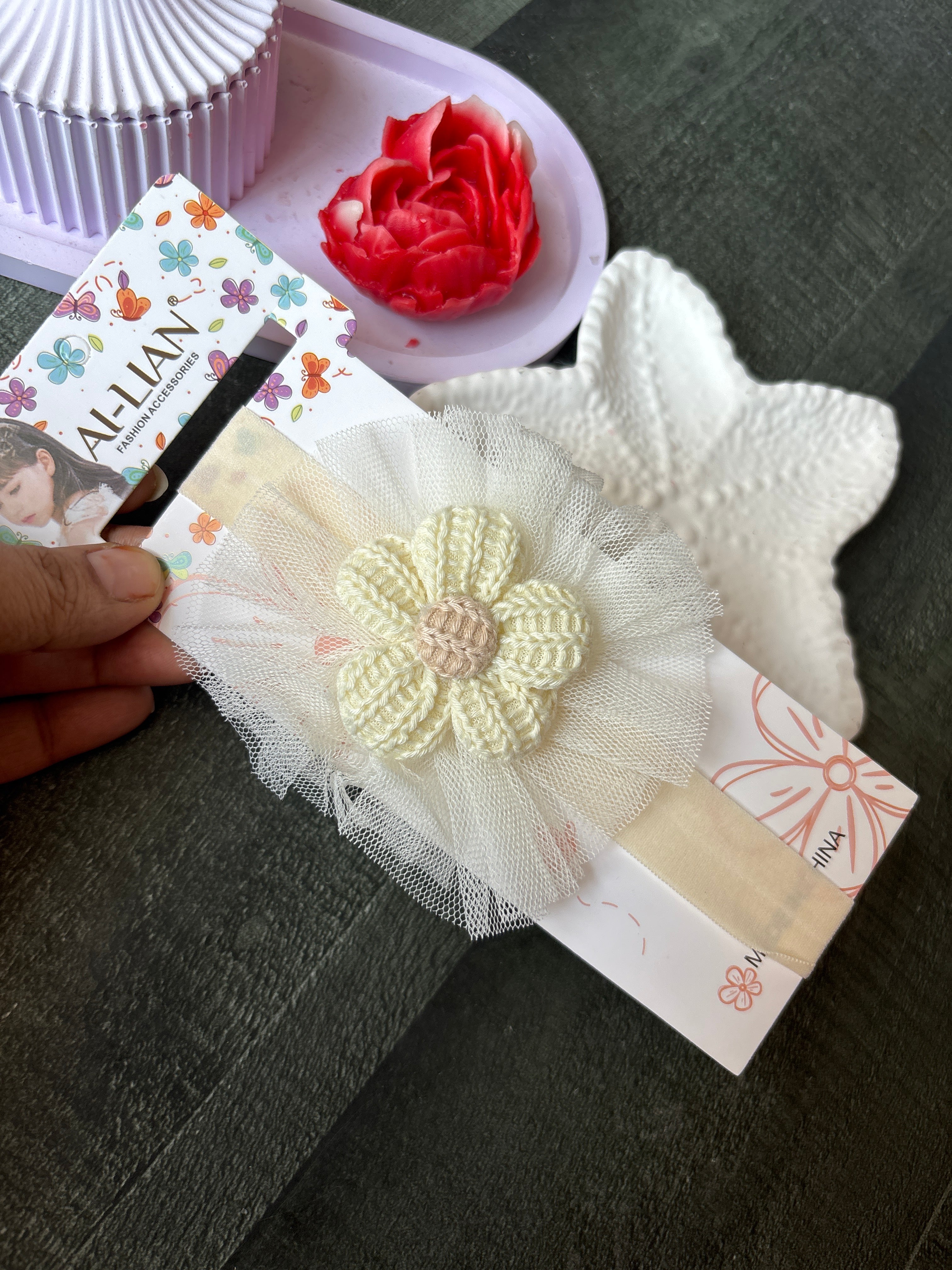 Floral Princess Hairband Off White