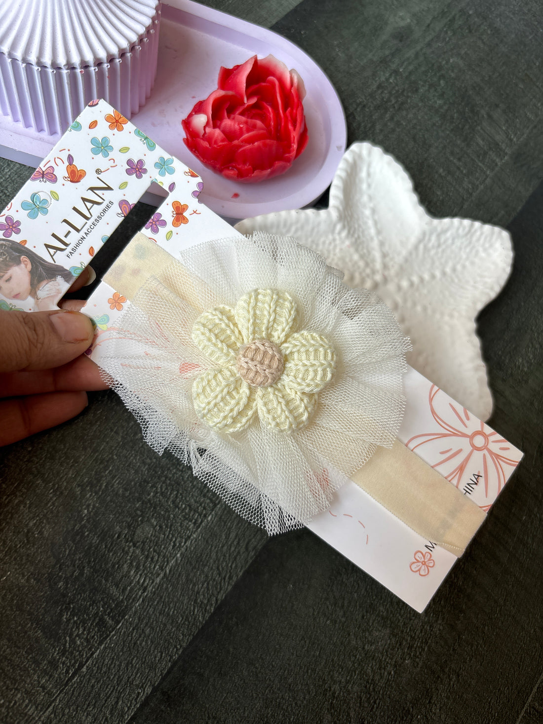 Floral Princess Hairband Off White