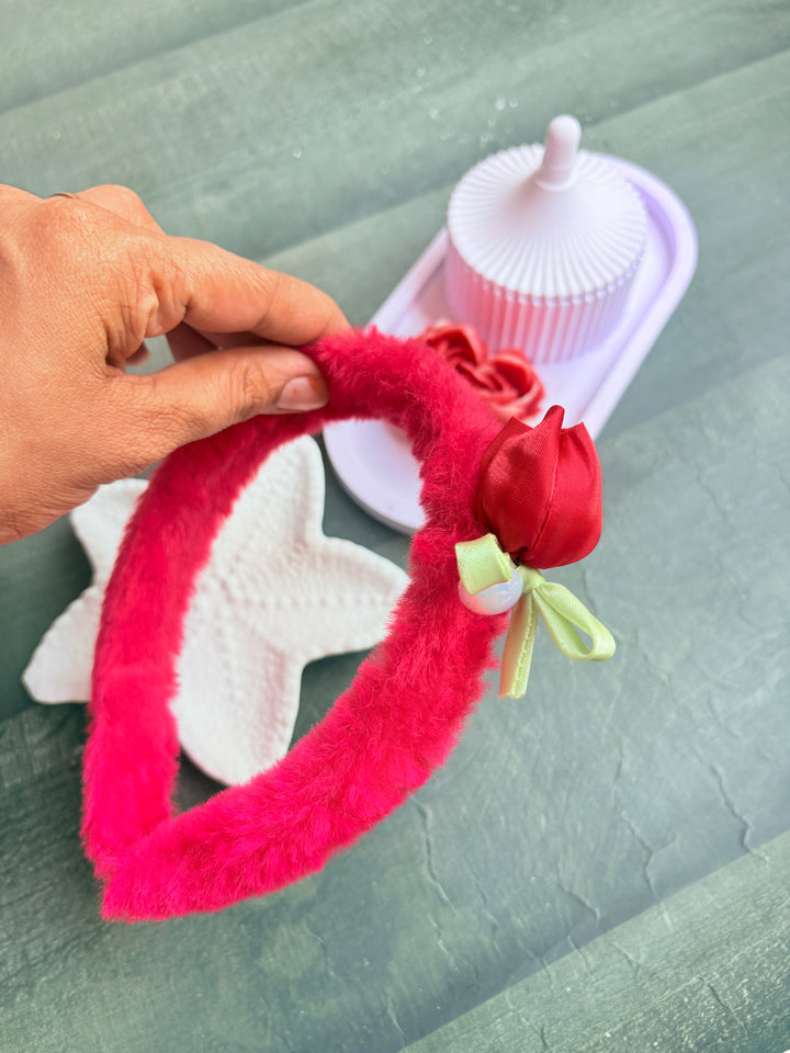 Tulip Bow Hairpin Red