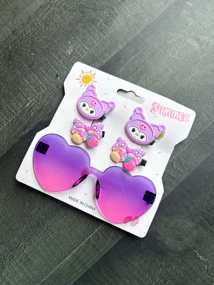 Heart Sunglasses & Hairclip Set 1