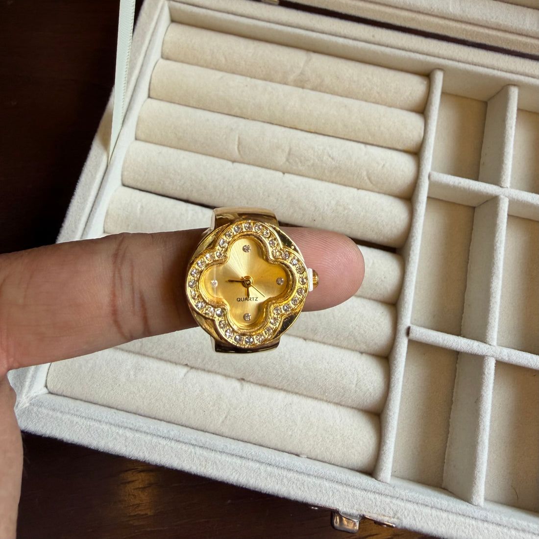 Golden Bloom Ring Watch