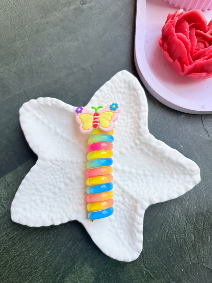 Spider Hair Braiding Clip with butterfly light Pink