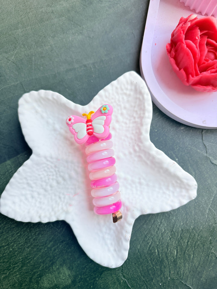 Spider Hair Braiding Clip Butterfly Pink
