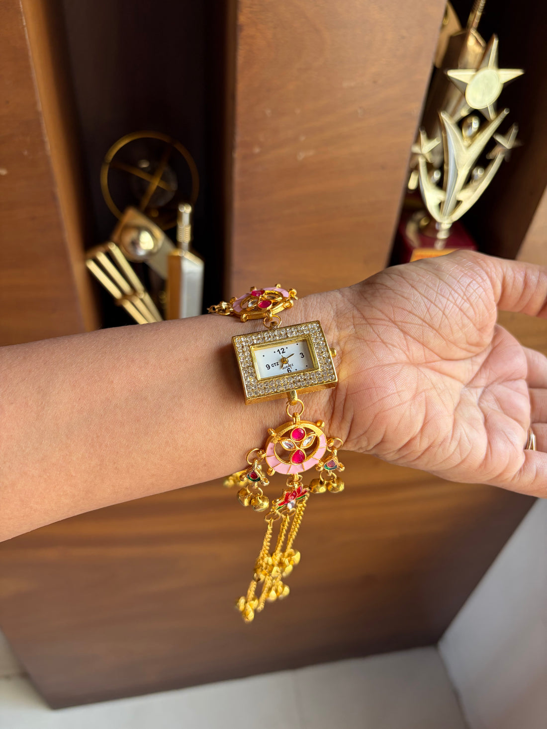 Pink Lotus Bloom Kashmiri Watch