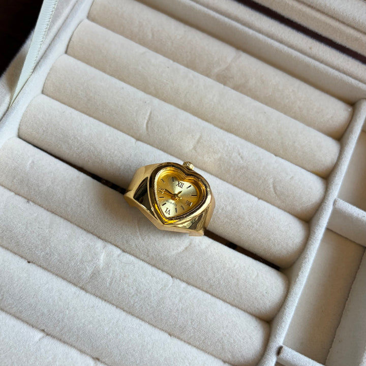 Heart of Gold Ring Watch