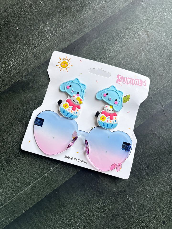 Heart Sunglasses & Hairclip Set 3