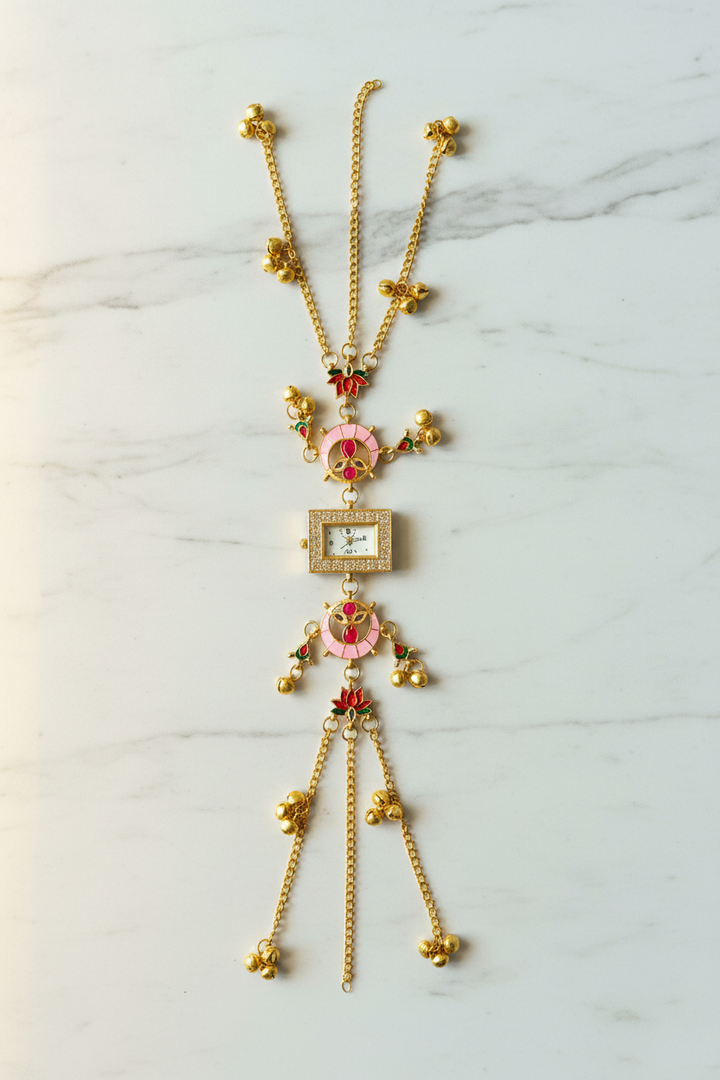Pink Lotus Bloom Kashmiri Watch